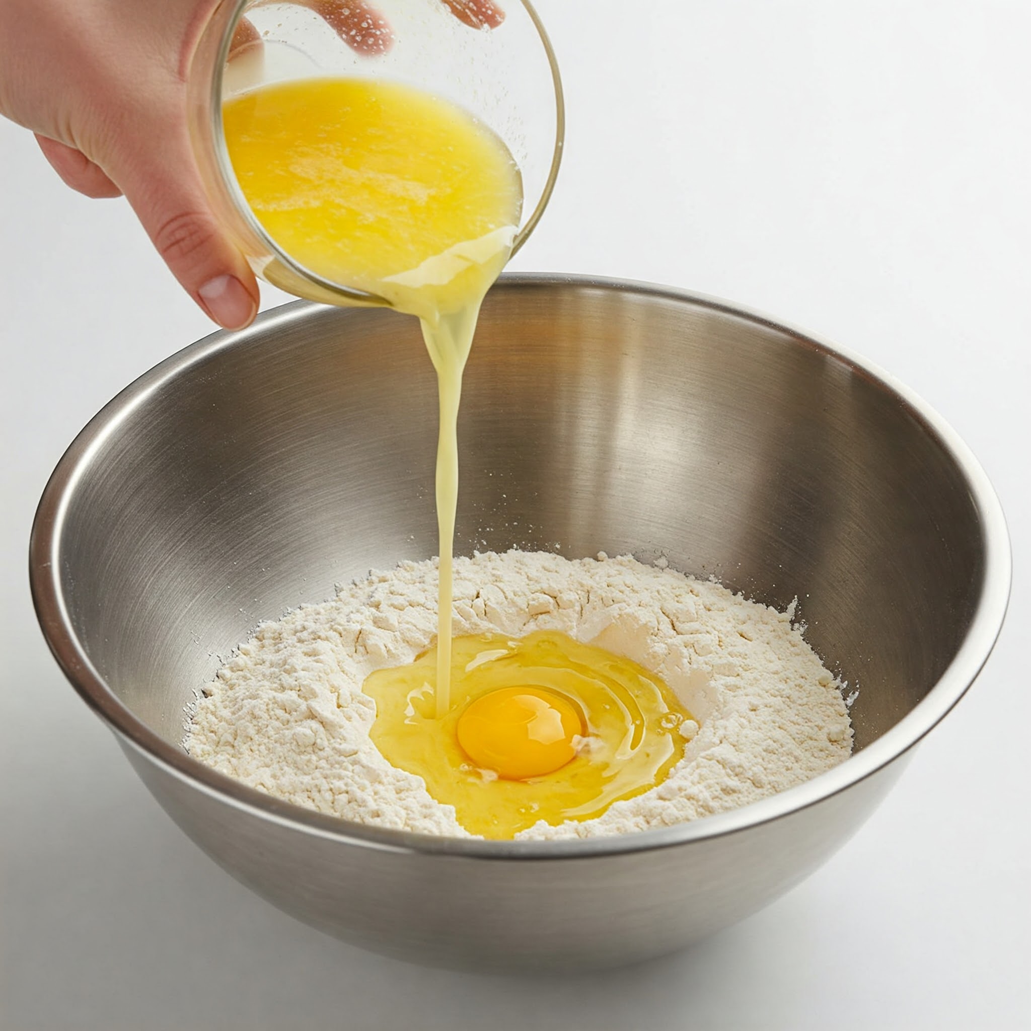 Adding Wet Ingredients and dry ing. tastyfry.in