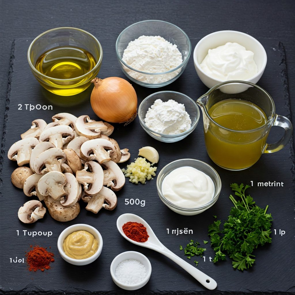 ingredients of mushroom stroganoff tastyfry.in