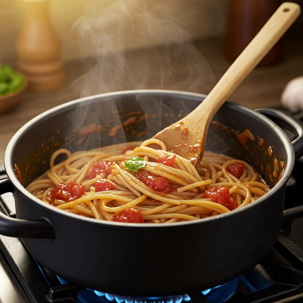 spaghetti pasta with tomato sauce tastyfry.in