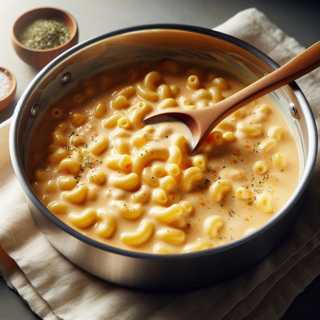 mac and cheese sauce in a pan tastyfrt.in