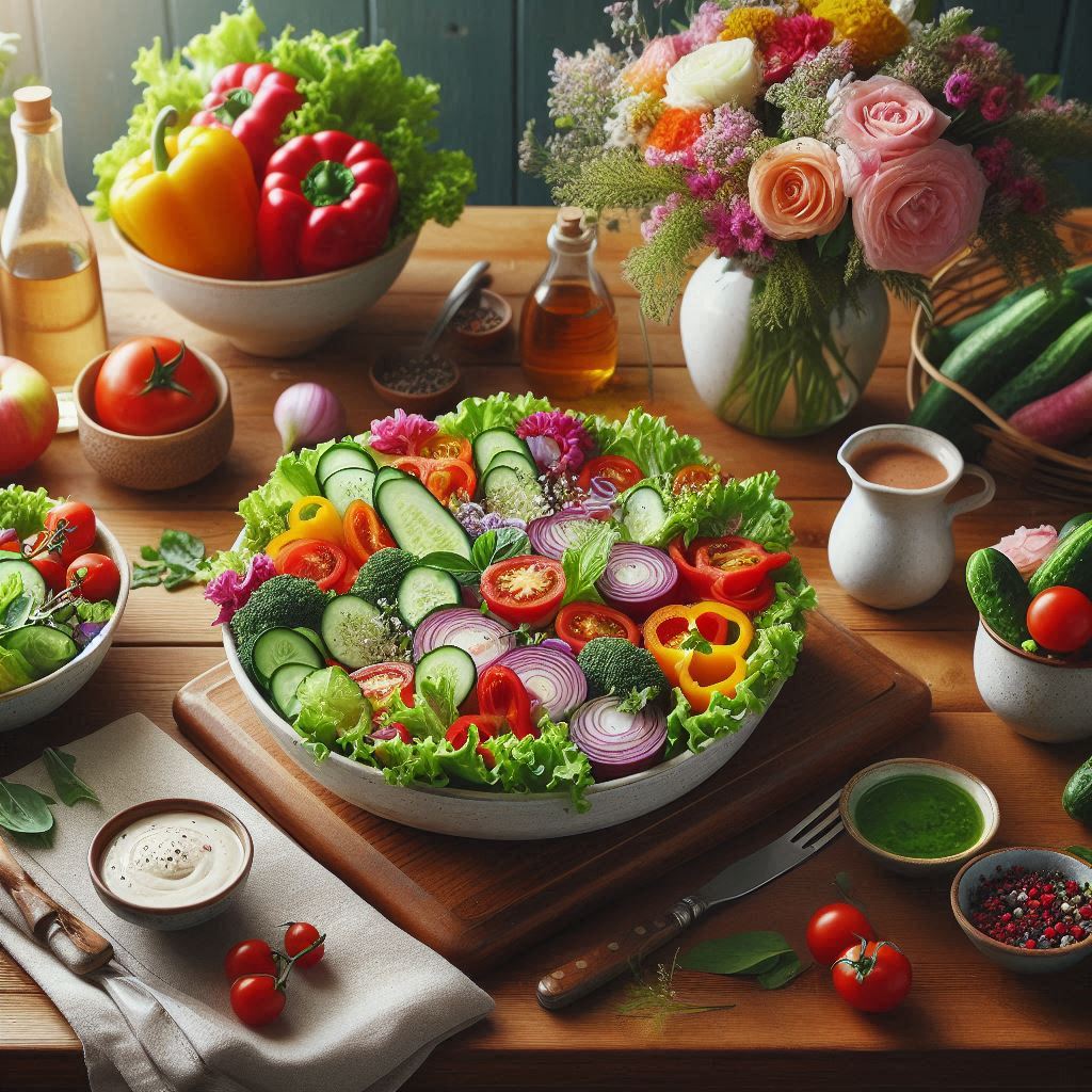 serving the salad image focus in table tastyfry.in