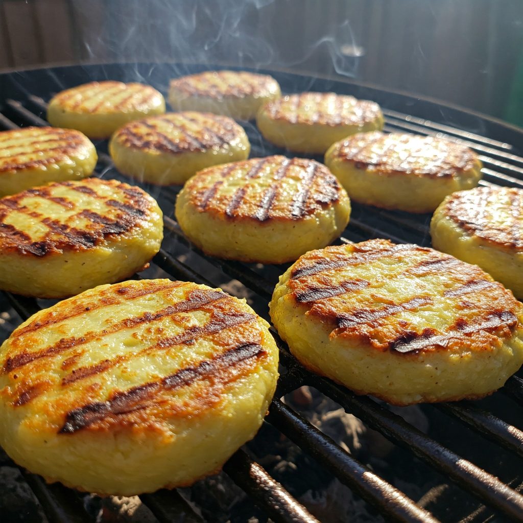 grilling the patties tastyfry.in