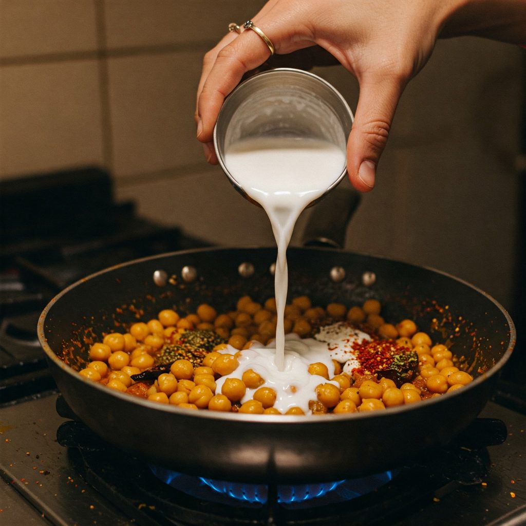 adding coconut milk in tastyfry.in