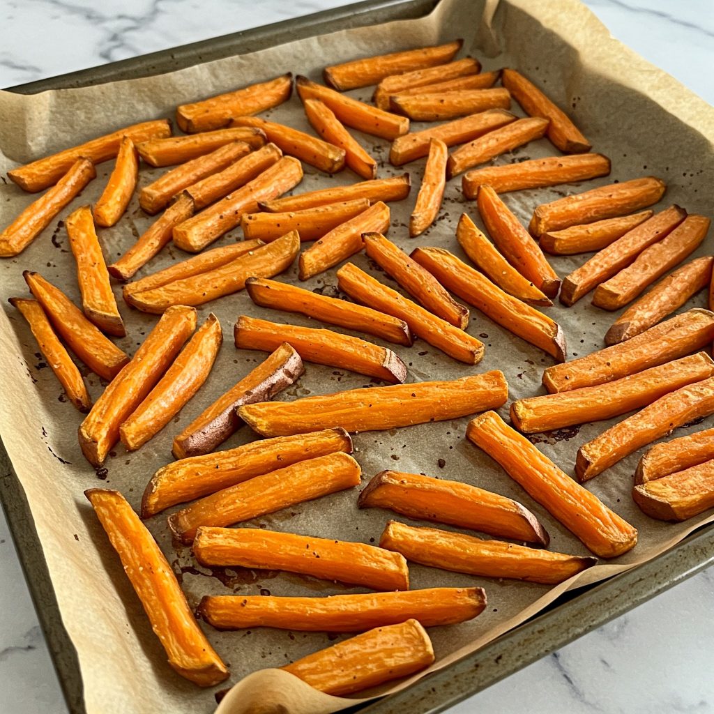baking the sweet potato fries tastyfry.in