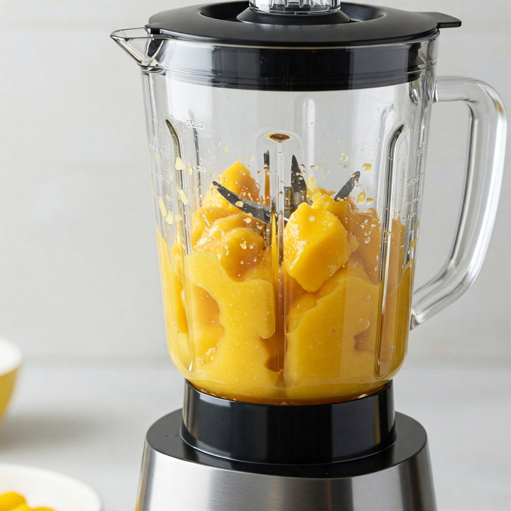 blending mango smoothie tastyfry.in