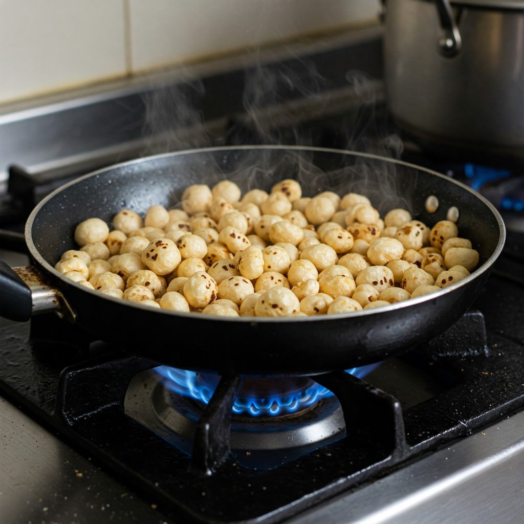 roasting makhana tastyfry.in