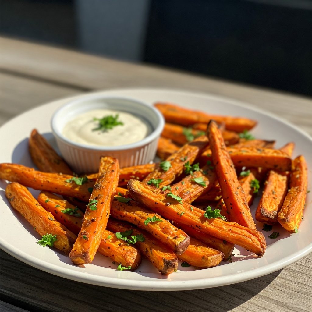 sweet potato fries recipe with dip sauce tastyfry.in