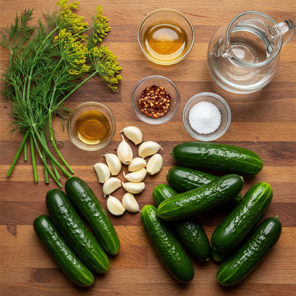 Ingredients of dill pickle tastyfry.in