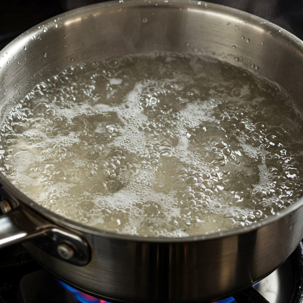 boiling the water and vinegar tastyfry.in