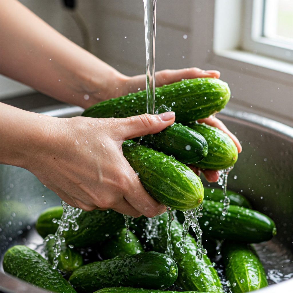 washing the persian cucumber tastyfry.in